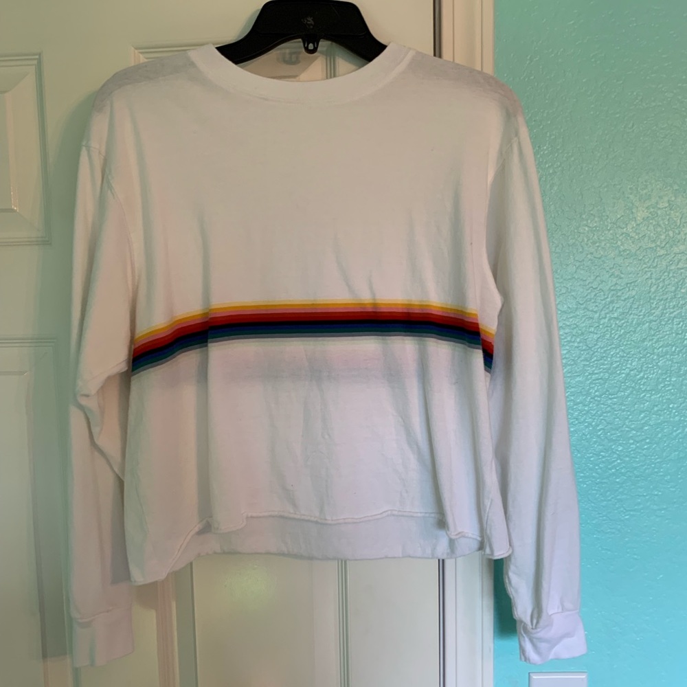 Brandy Melville Long Sleeve Crop top White